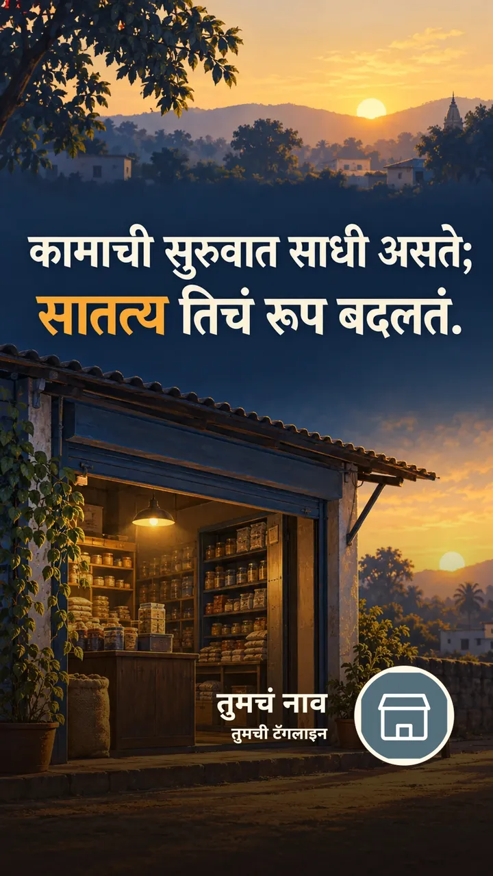 कामाची सुरुवात साधी असते; - Motivation Image, गाव