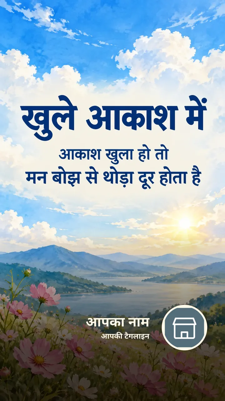 खुले आकाश में - Suvichar Image, फूल, आसमान