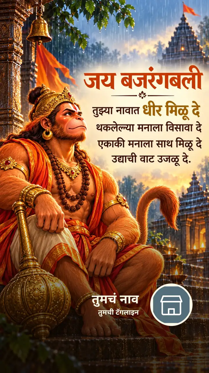 जय बजरंगबली - तुझ्या नावात धीर मिळू दे - Bhakti Image, हनुमान