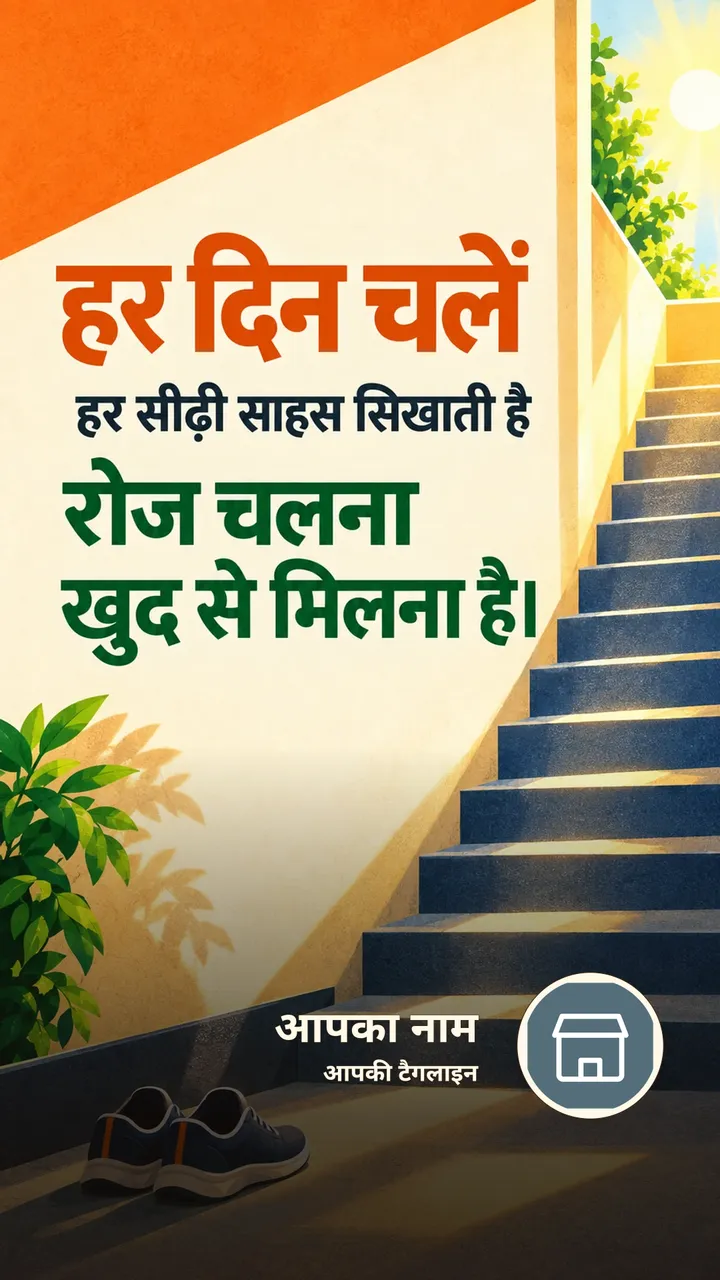 हर दिन चलें - Motivational Image