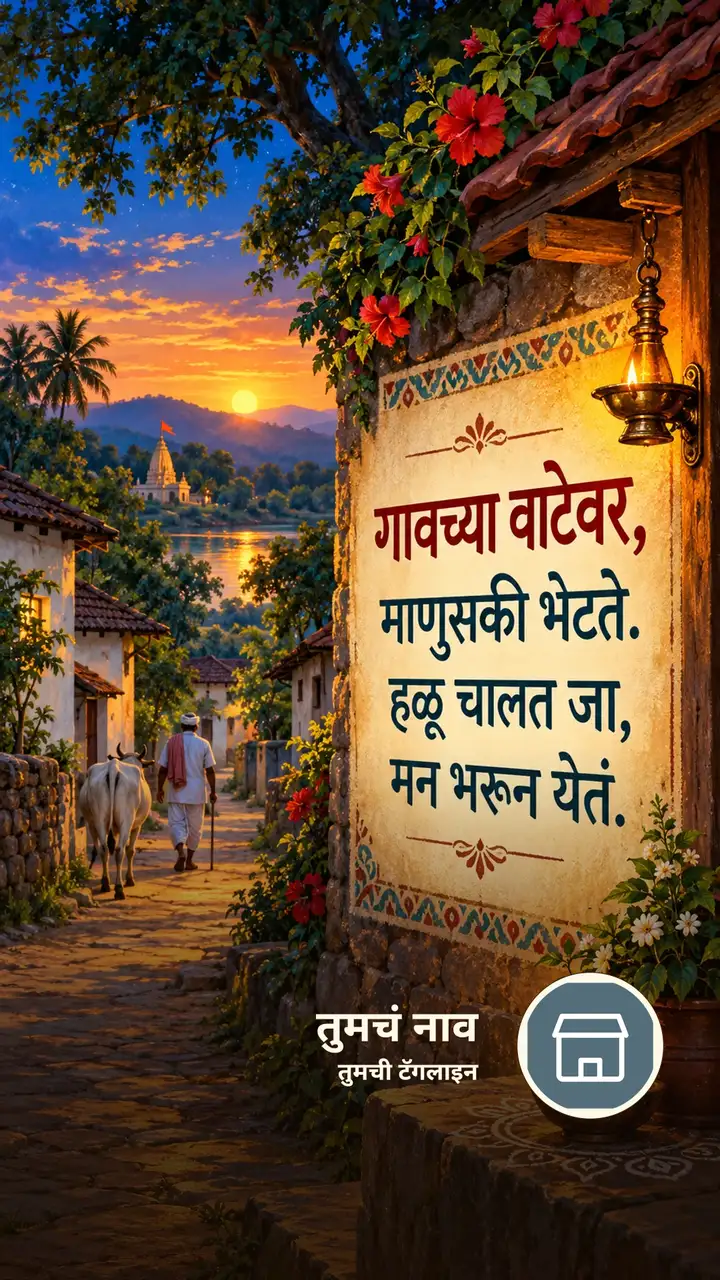 गावच्या वाटेवर, - Suvichar Image, फुलं, दिवा, गाव