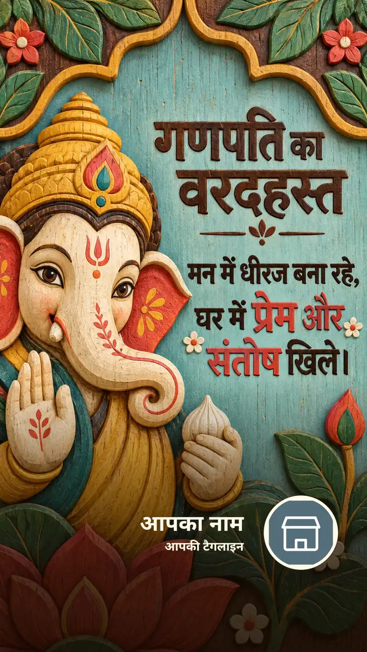 गणपति का वरदहस्त - Bhakti Image, फूल, कमल, गणेश