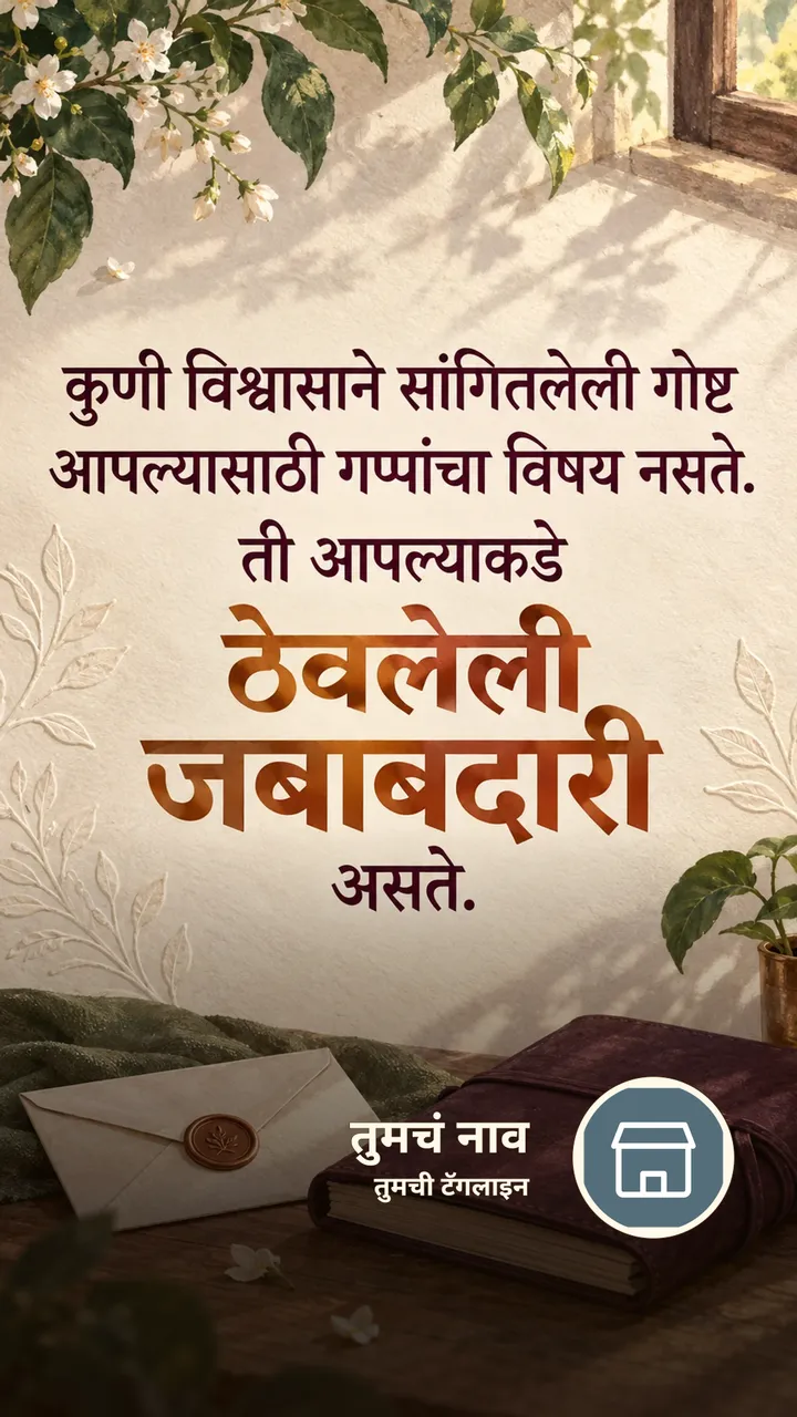 कुणी विश्वासाने सांगितलेली गोष्ट - Suvichar Image, निसर्ग