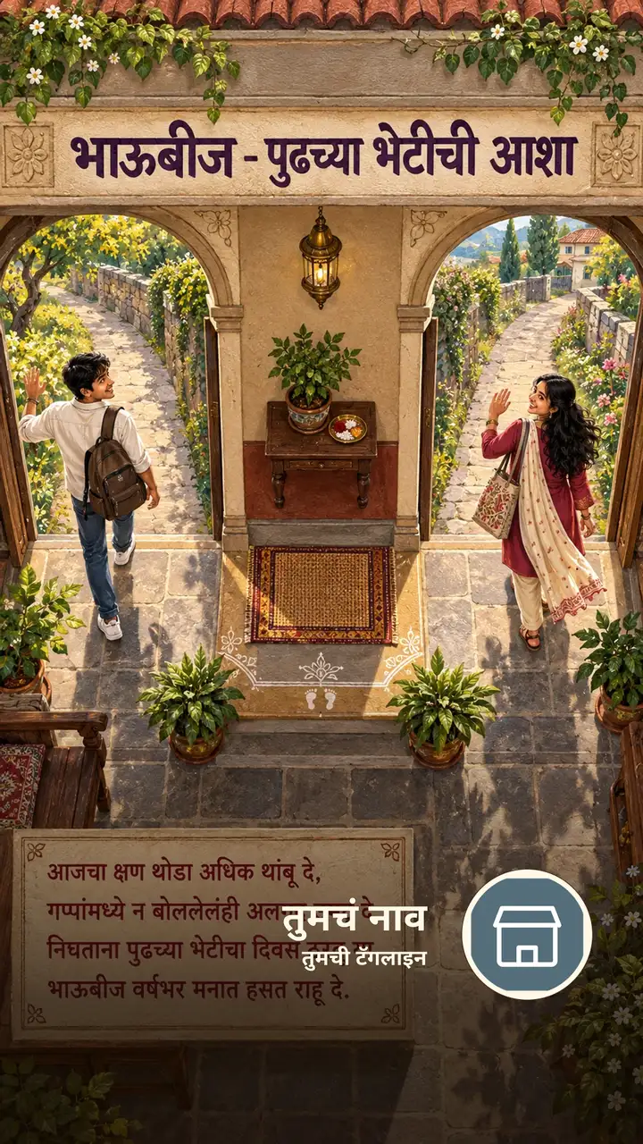 भाऊबीज - पुढच्या भेटीची आशा - Festival Image, फुलं, आकाश, गाव, कुटुंब, मित्र