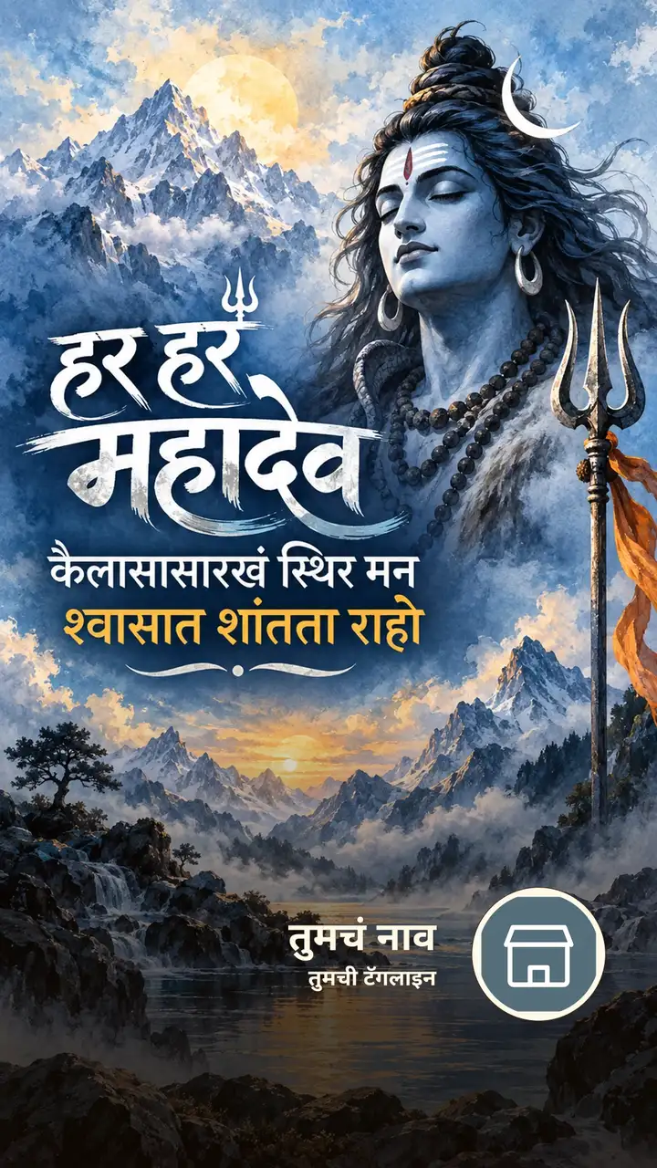 हर हर महादेव - कैलासासारखं स्थिर मन - Bhakti Image, डोंगर, आकाश, शिव