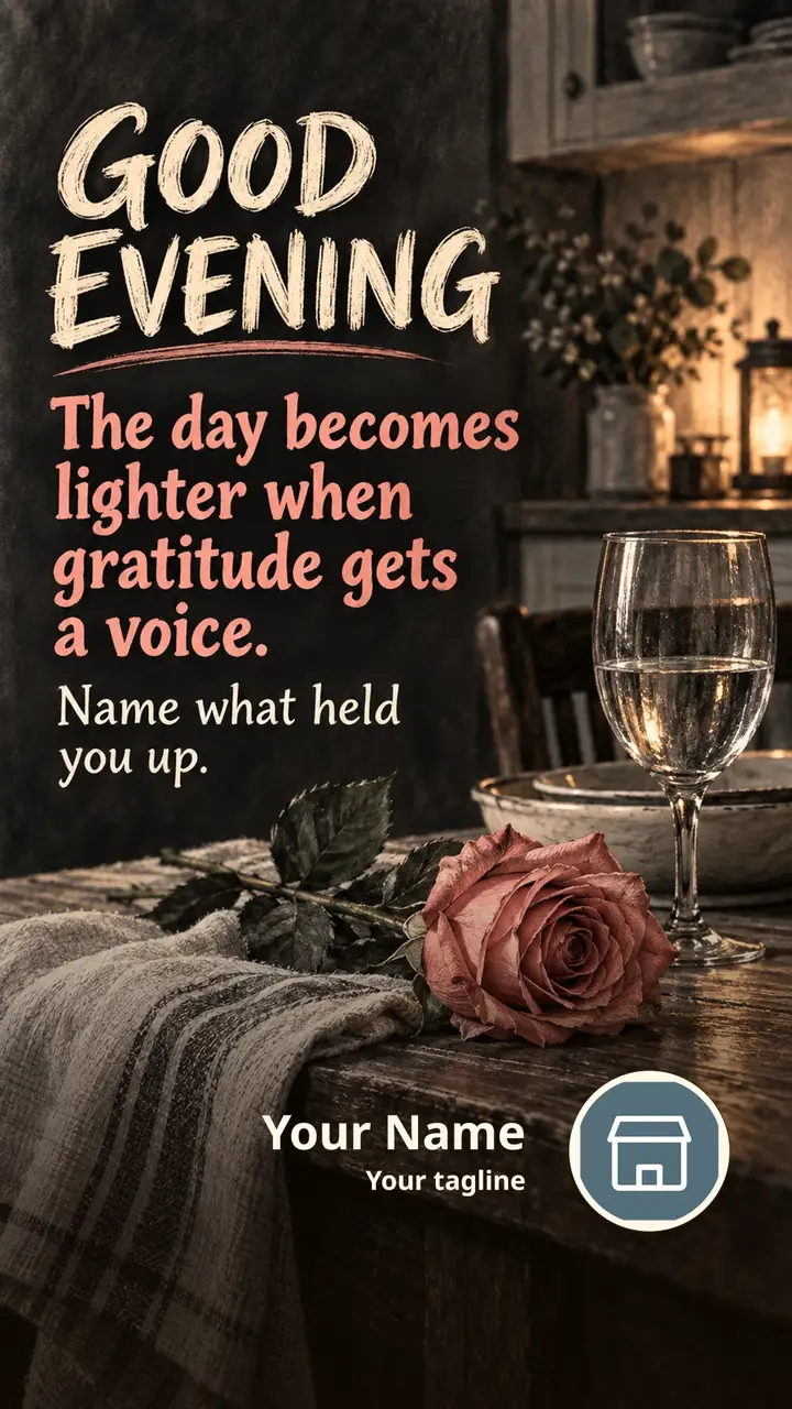 GOOD EVENING - The day becomes lighter when gratitude gets a voice. - Good Evening Image