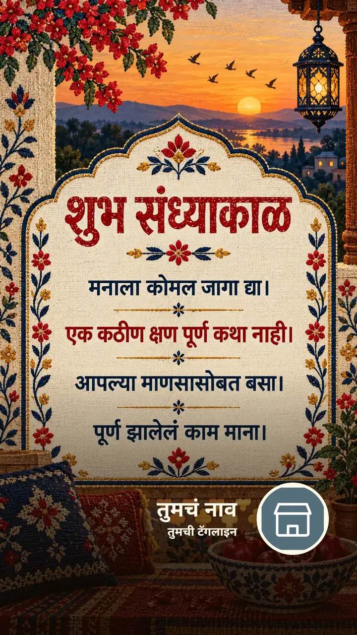 शुभ संध्याकाळ - मनाला कोमल जागा द्या। - एक कठीण क्षण पूर्ण कथा नाही। - Sandhyakal Image