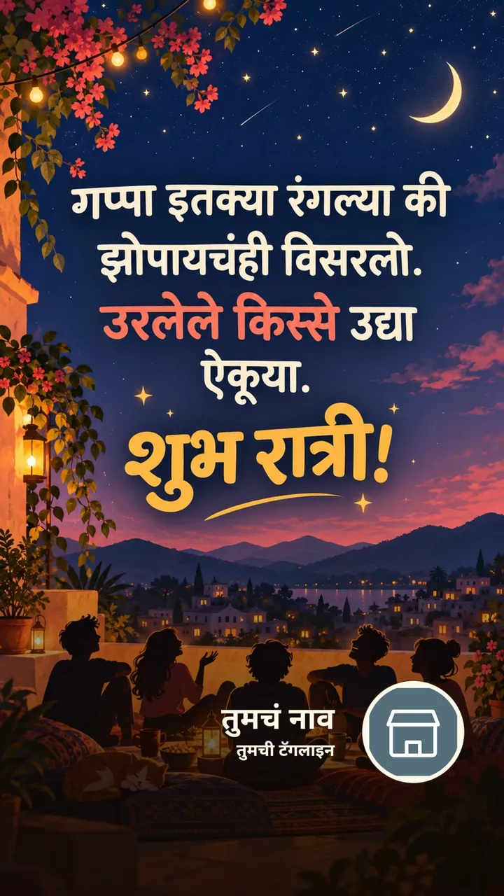 गप्पा इतक्या रंगल्या की - Shubh Ratri Image, चांदण्या, मित्र