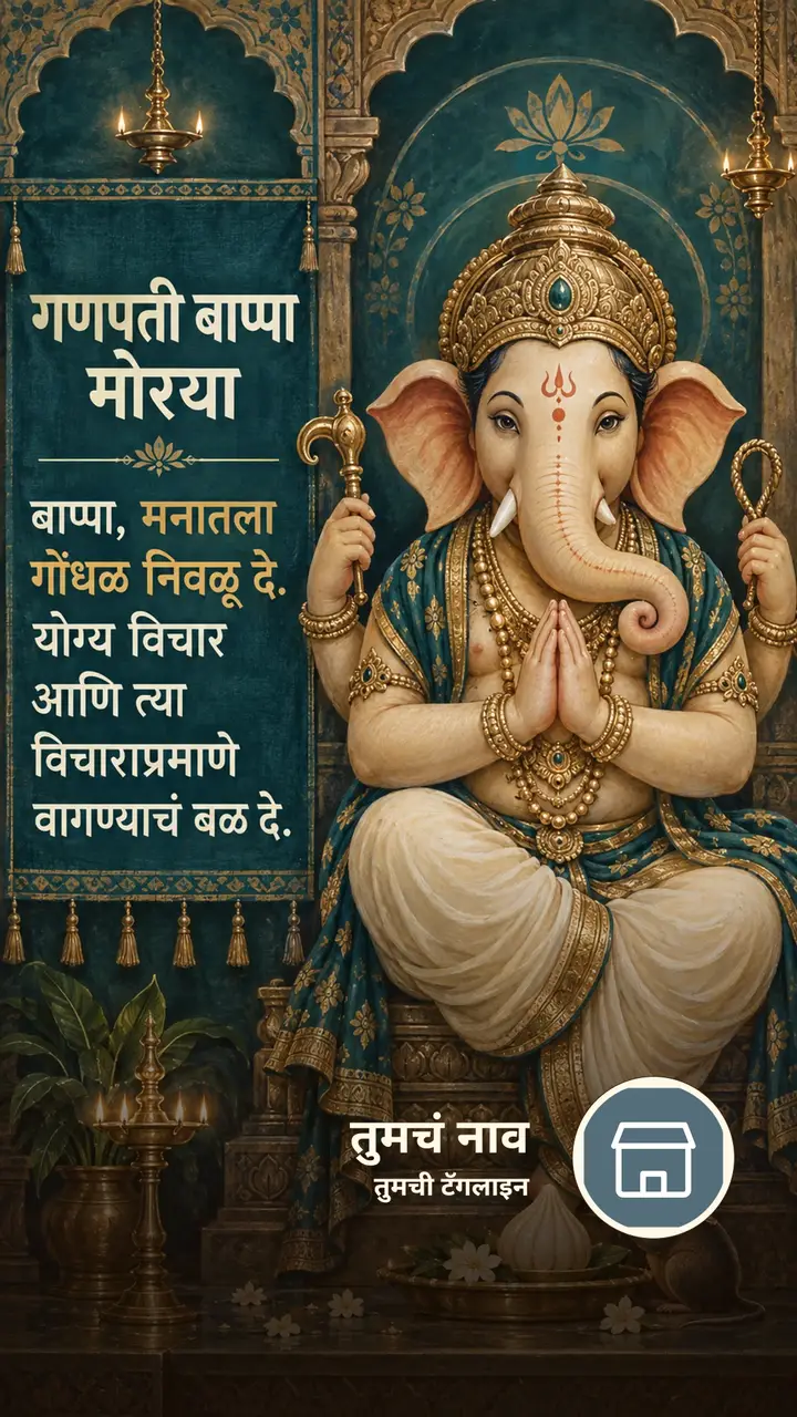 गणपती बाप्पा मोरया - बाप्पा, मनातला - Bhakti Image, फुलं, दिवा, गणपती