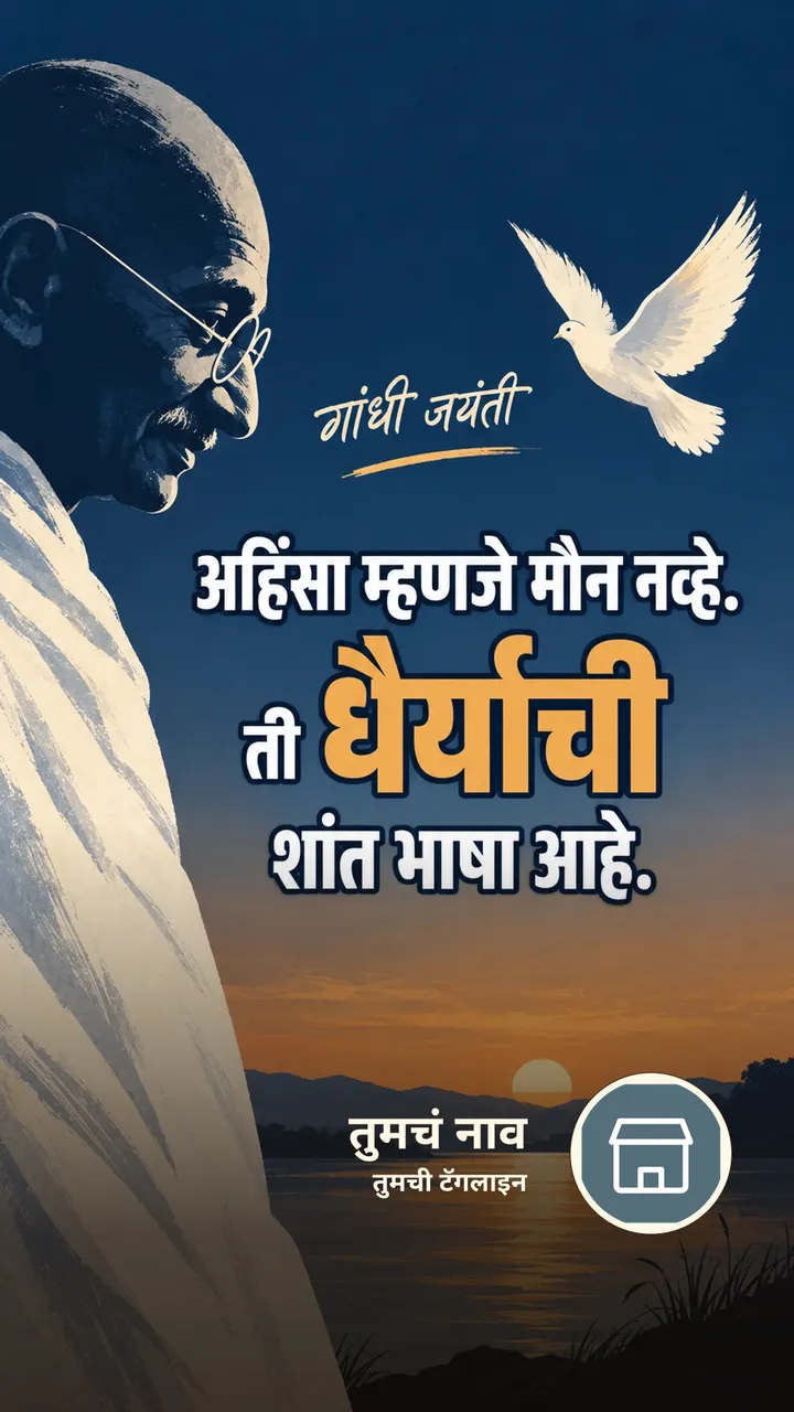गांधी जयंती - अहिंसा म्हणजे मौन नव्हे. - Festival Image, सूर्यास्त, नदी