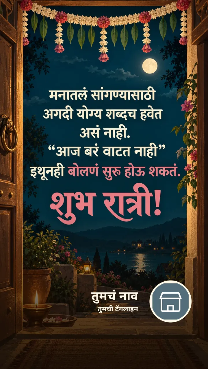 मनातलं सांगण्यासाठी - Shubh Ratri Image, चंद्र, मेणबत्ती