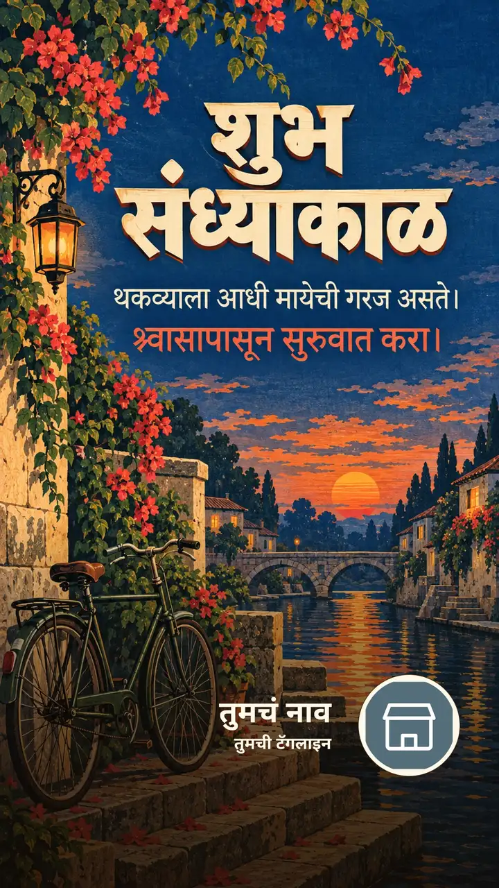 शुभ संध्याकाळ - थकव्याला आधी मायेची गरज असते। - श्वासापासून सुरुवात - Sandhyakal Image