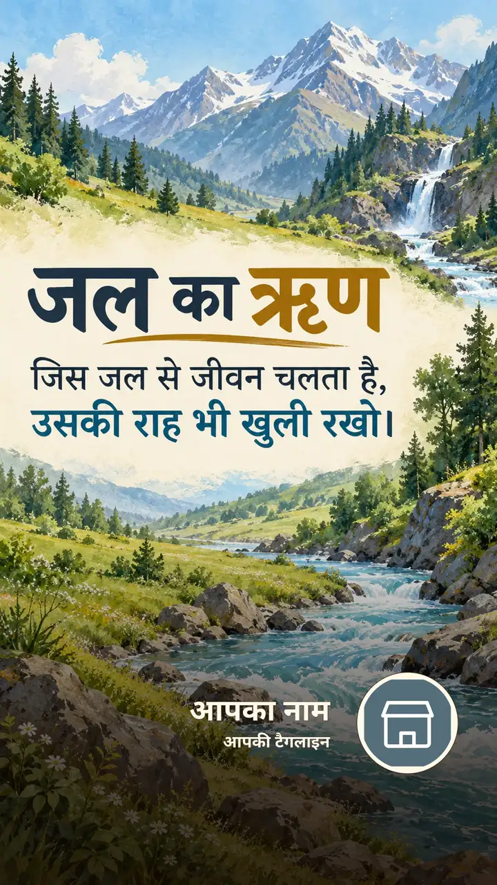 जल का ऋण - Suvichar Image, पहाड़, नदी