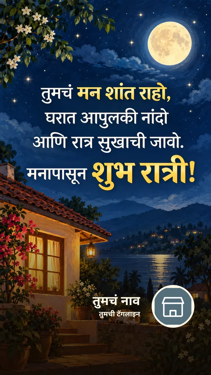 तुमचं मन शांत राहो, - Shubh Ratri Image, चंद्र, कुटुंब