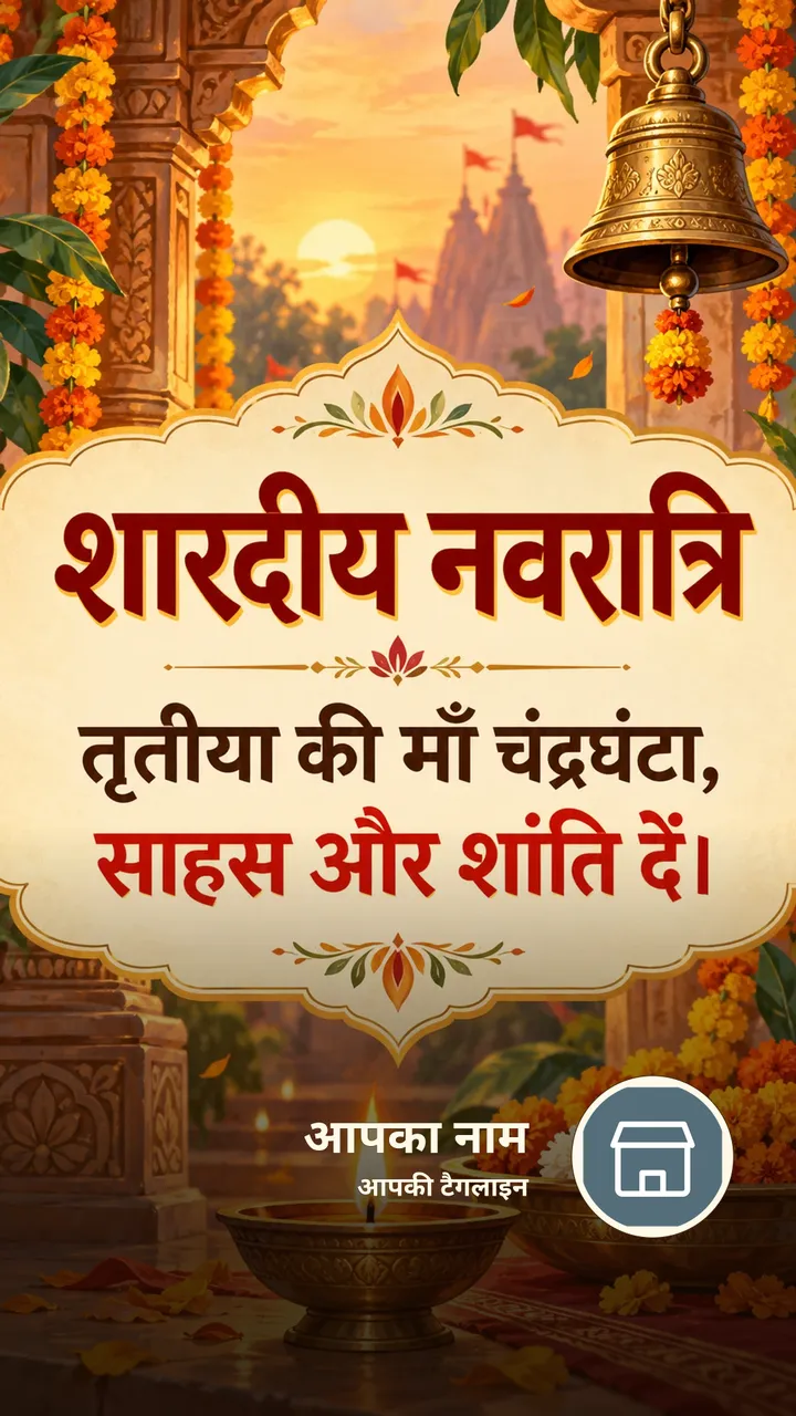 शारदीय नवरात्रि - Festival Image, फूल, दीया