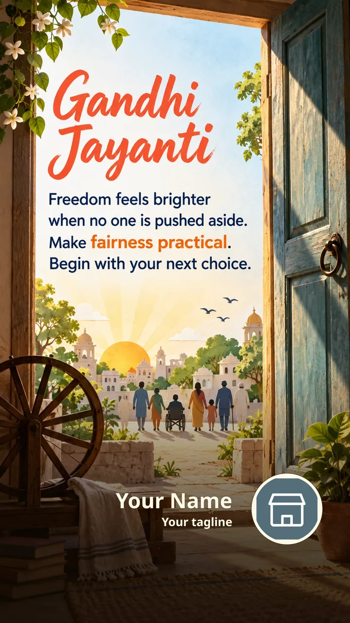 Gandhi Jayanti - Freedom feels brighter - Festival Image, Family