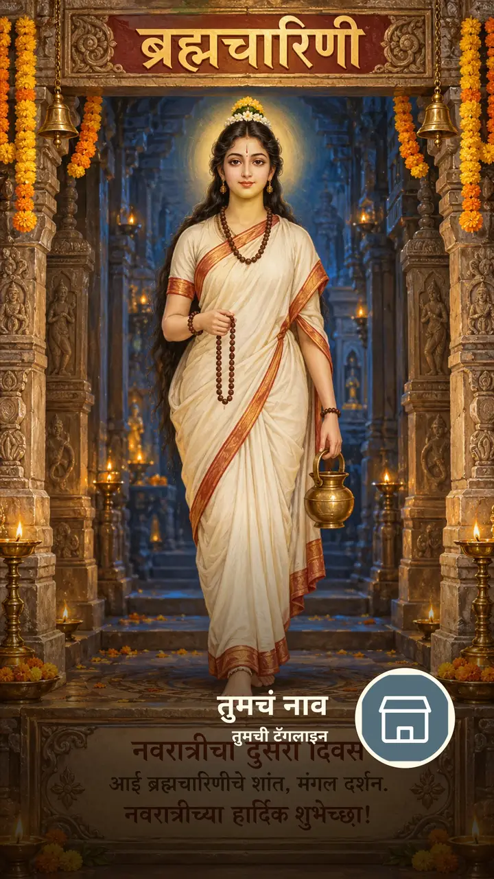 ब्रह्मचारिणी - नवरात्रीचा दुसरा दिवस - आई ब्रह्मचारिणीचे - Festival Image, फुलं, निसर्ग, दिवा, दुर्गा