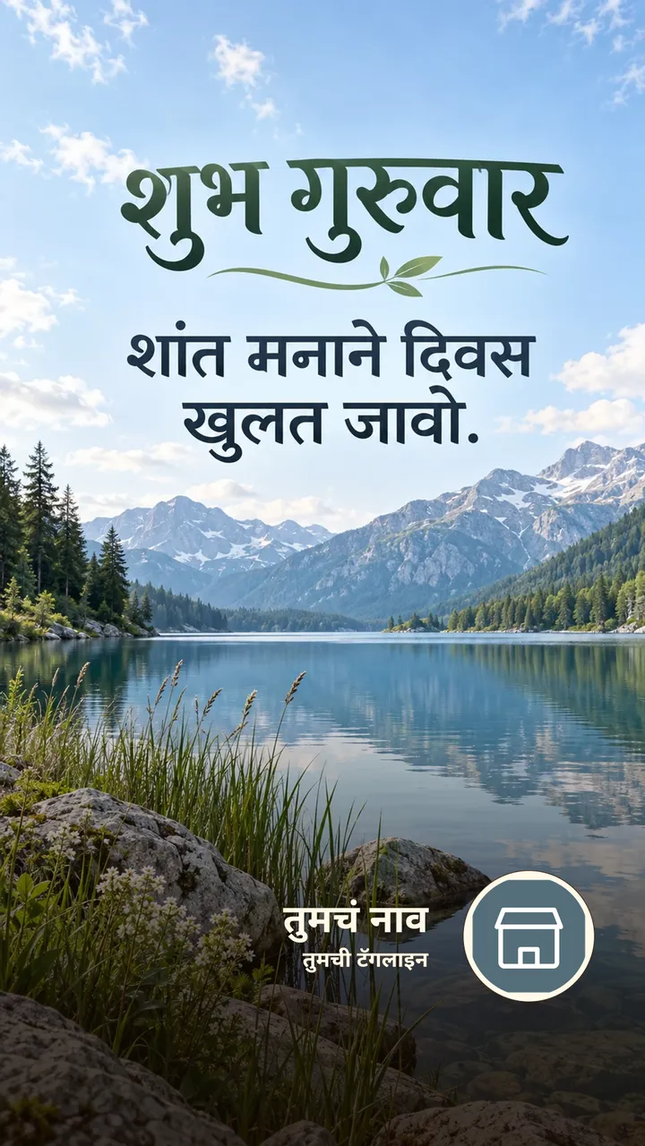 शुभ गुरुवार - शांत मनाने दिवस खुलत जावो. - दिवसभराच्या शुभेच्छा Image, निसर्ग, डोंगर, नदी