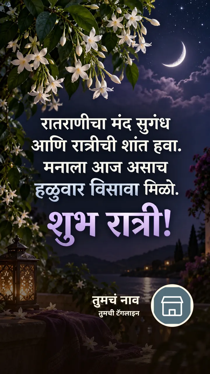 रातराणीचा मंद सुगंध - Shubh Ratri Image, फुलं, चंद्र