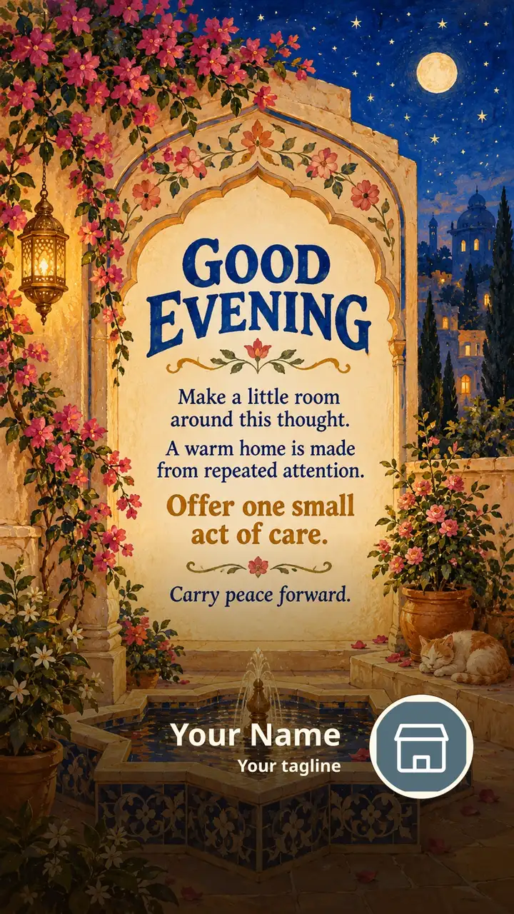 GOOD EVENING - Make a little room around this thought. - A warm home - Good Evening Image
