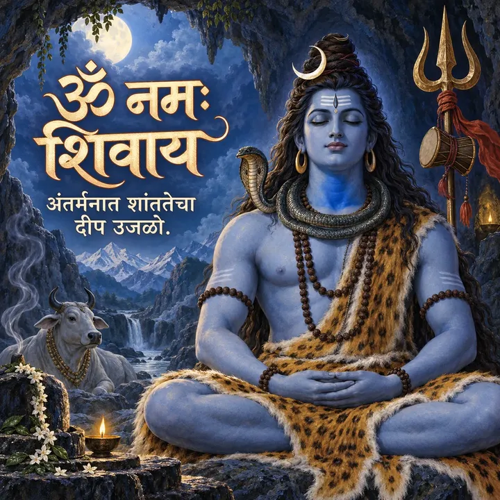 ॐ नमः शिवाय - अंतर्मनात शांततेचा दीप उजळो. - Bhakti Image, शिव