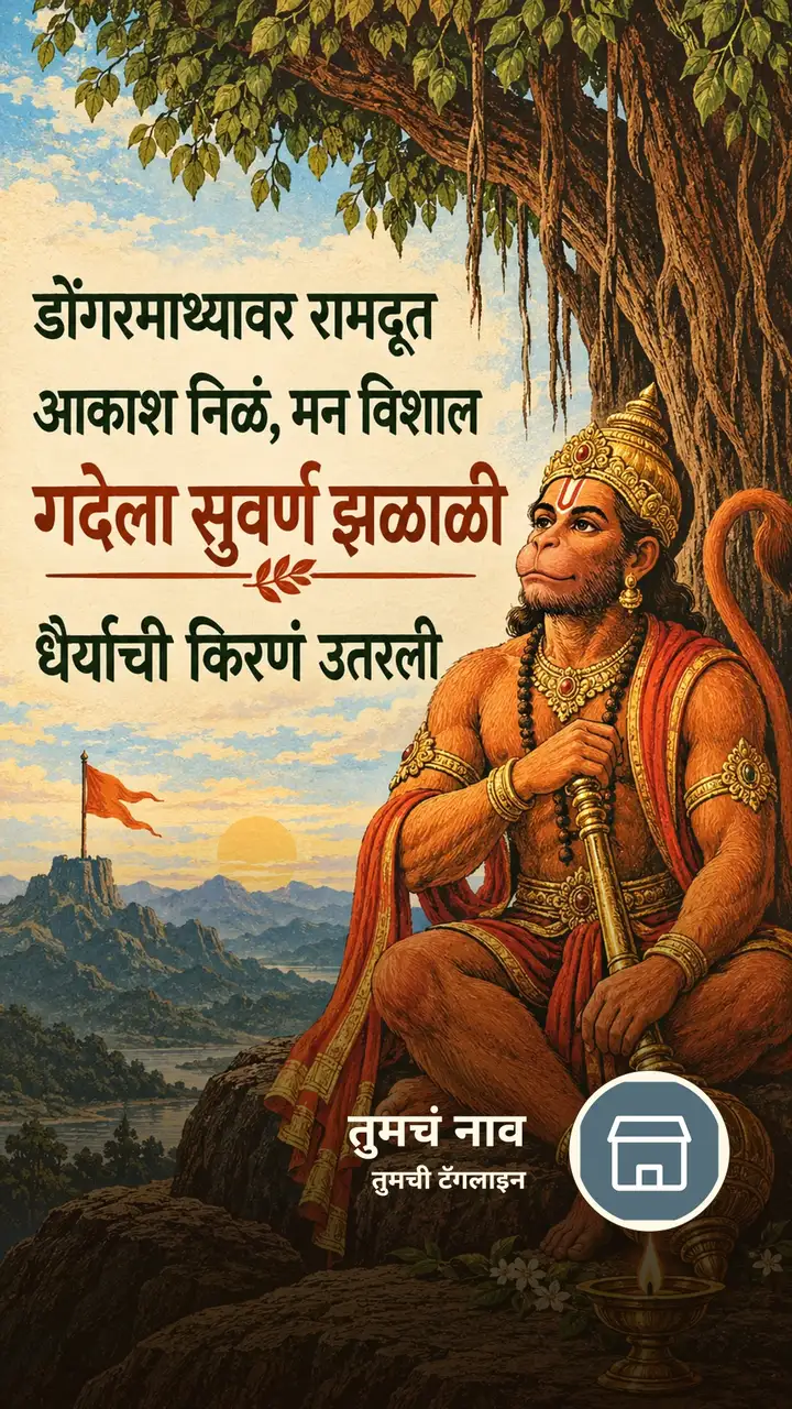 डोंगरमाथ्यावर रामदूत - Bhakti Image, हनुमान