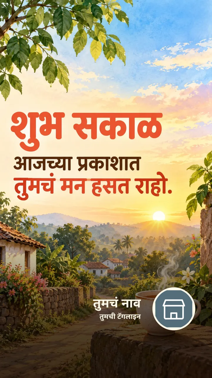 शुभ सकाळ - आजच्या प्रकाशात - Shubh Sakal Image, सूर्योदय, चहा, गाव