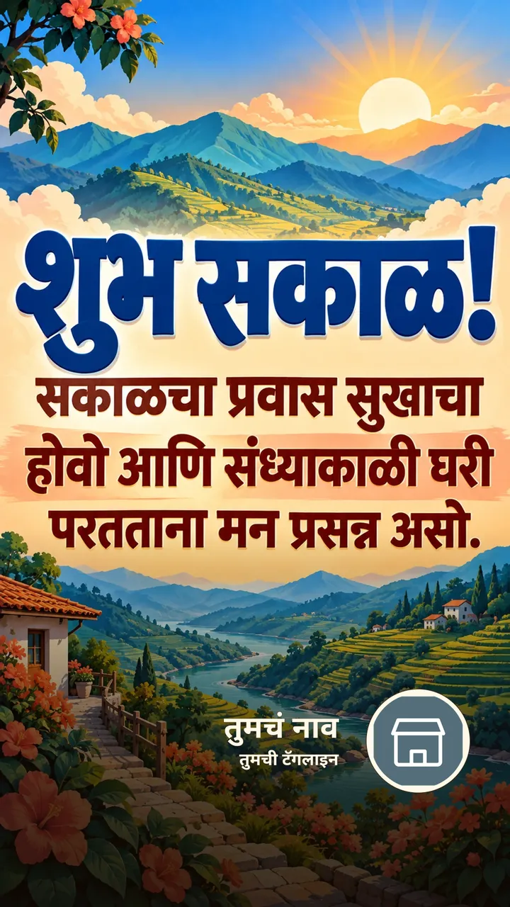 शुभ सकाळ! - सकाळचा प्रवास सुखाचा - Shubh Sakal Image, सूर्योदय, डोंगर, नदी