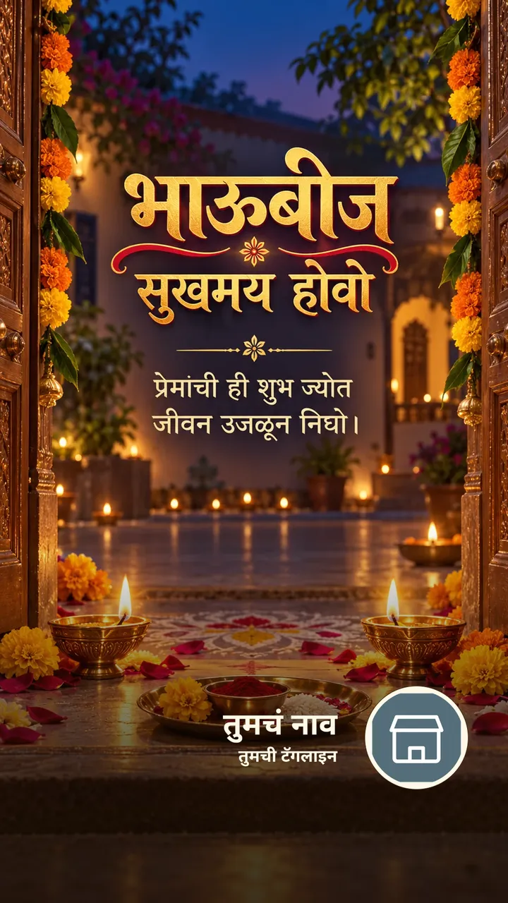 भाऊबीज सुखमय होवो - Festival Image, फुलं, निसर्ग, दिवा