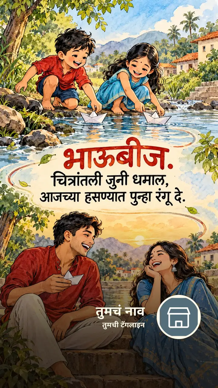 भाऊबीज. - चित्रांतली जुनी धमाल, - Festival Image, फुलं, कुटुंब, मुलं