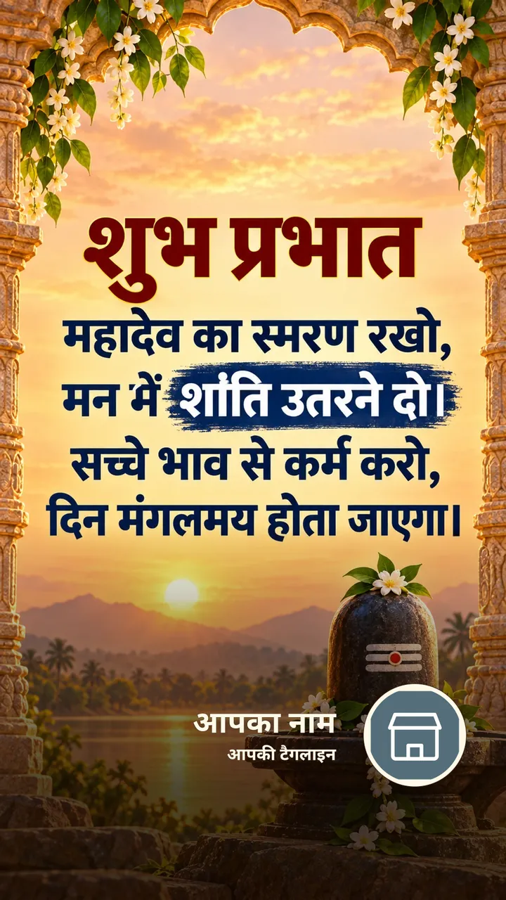 शुभ प्रभात - महादेव का स्मरण रखो, - Suprabhat Image, फूल, सूर्योदय, प्रकृति, शिव