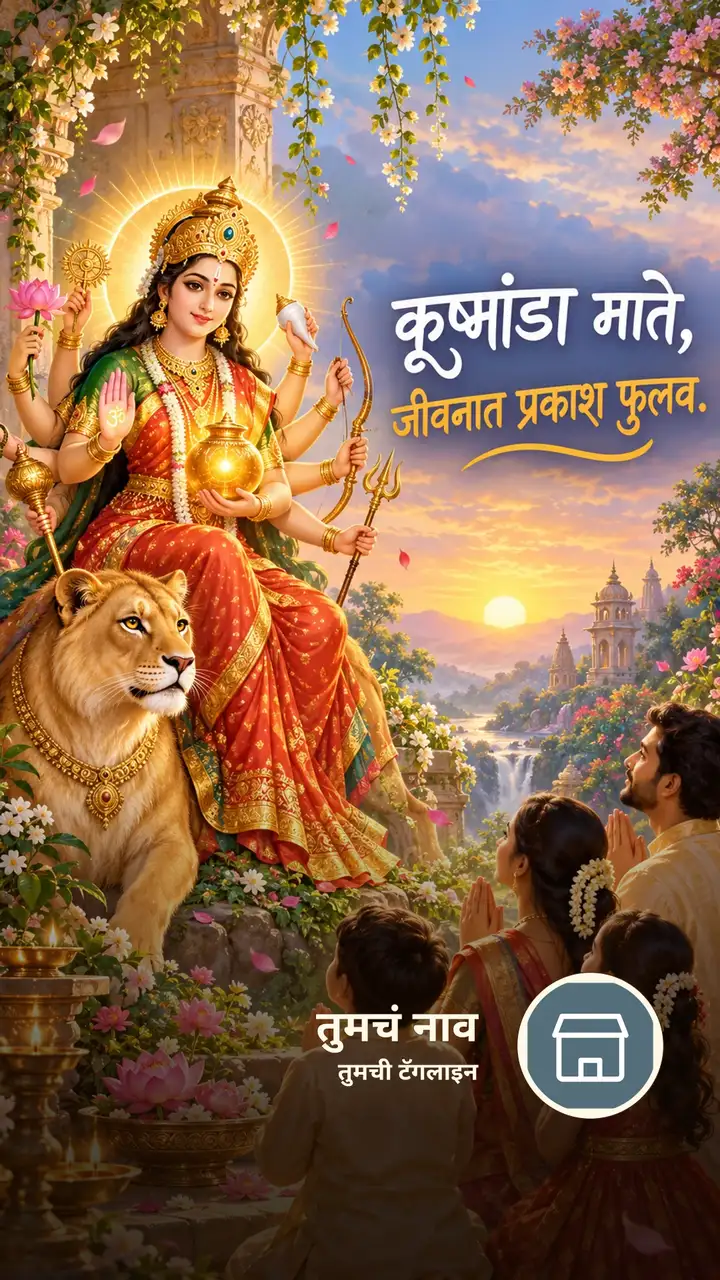 कूष्मांडा माते, जीवनात प्रकाश फुलव. - Bhakti Image, कमळ, निसर्ग, दुर्गा