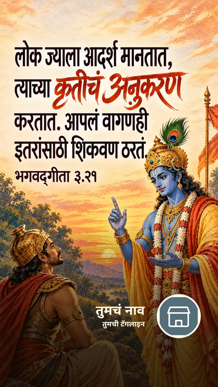 लोक ज्याला आदर्श मानतात, त्याच्या कृतीचं - Bhakti Image, कृष्ण