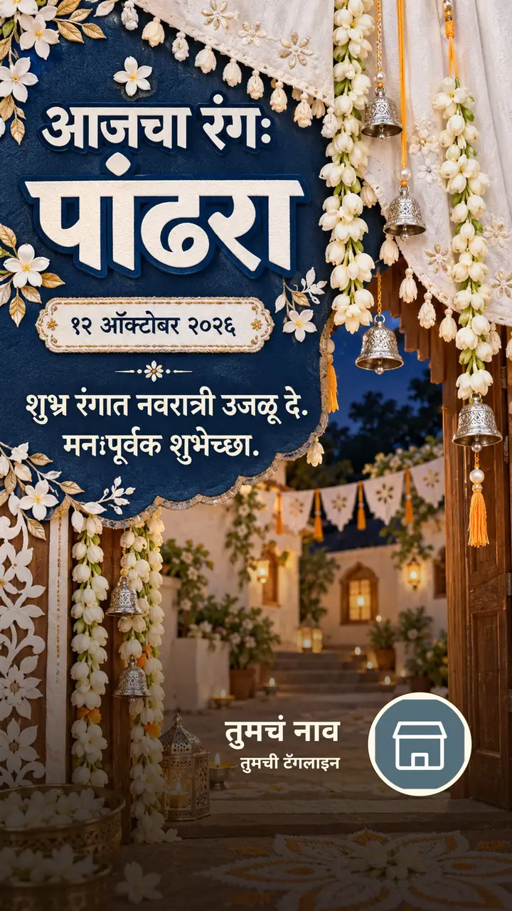 आजचा रंग: पांढरा - १२ ऑक्टोबर २०२६ - शुभ्र रंगात - Festival Image, फुलं, निसर्ग, दिवा