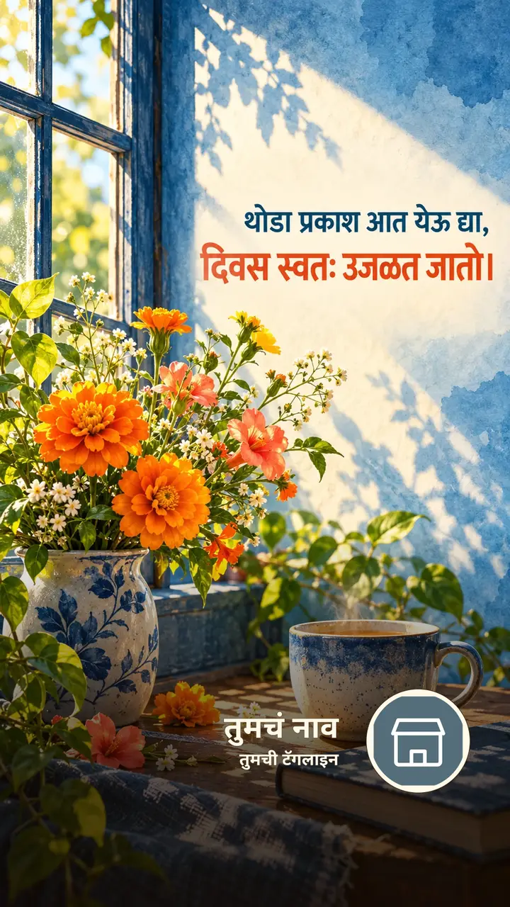 थोडा प्रकाश आत येऊ द्या, - Suvichar Image, फुलं, निसर्ग