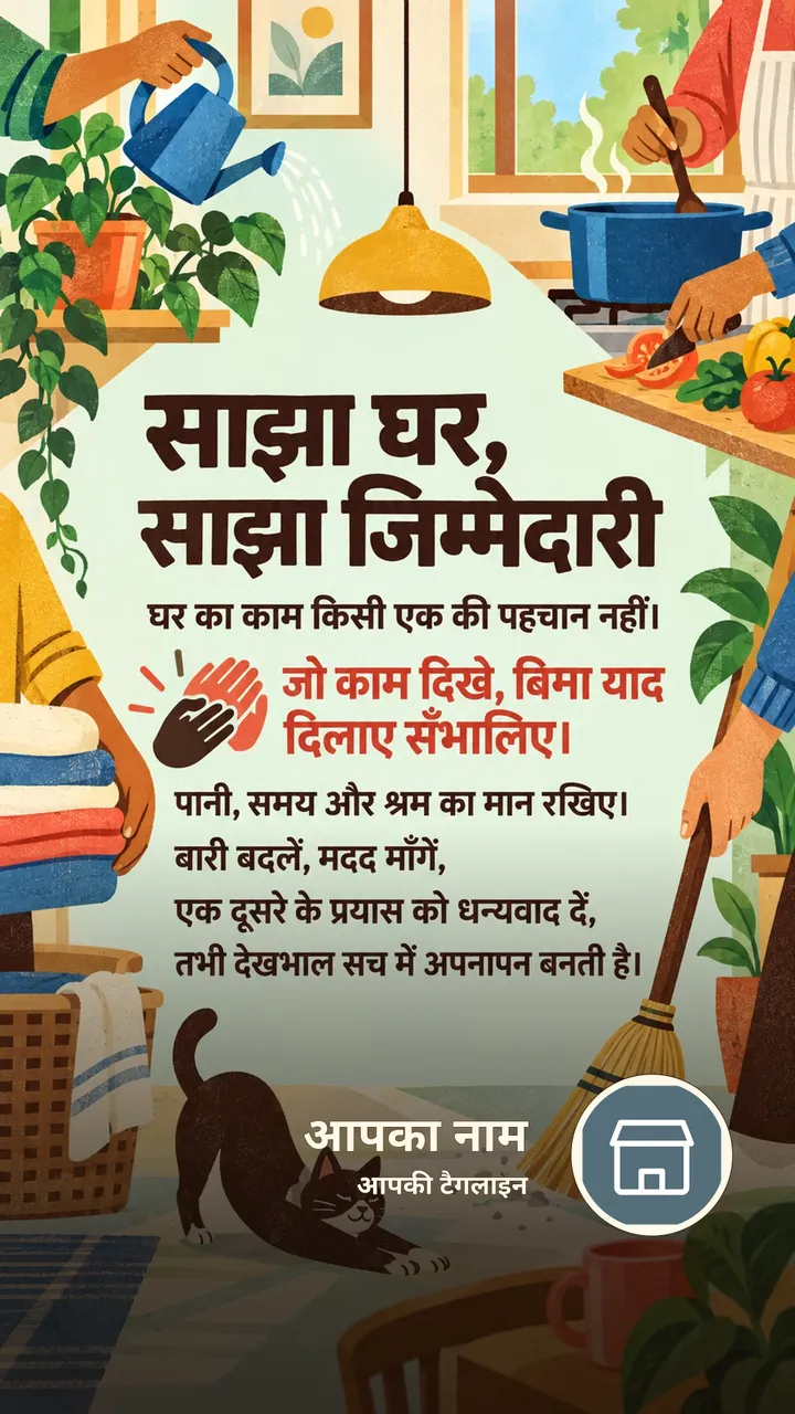 साझा घर, साझा जिम्मेदारी - Suvichar Image, प्रकृति, परिवार