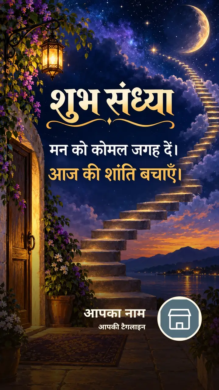 शुभ संध्या - मन को कोमल जगह दें। - आज की शांति बचाएँ। - Sandhya Image