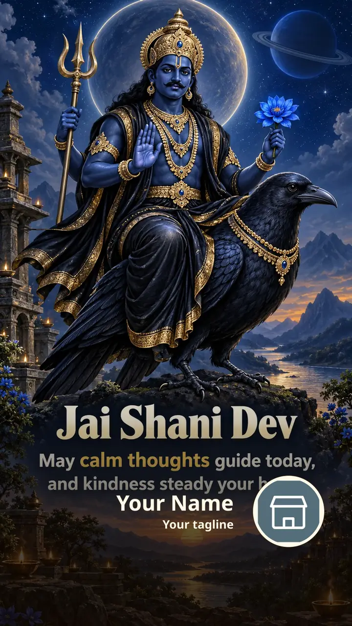Jai Shani Dev - Devotional Image, Nature, Birds, Shani Dev