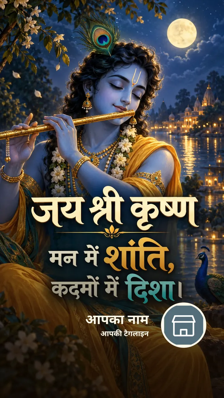 जय श्री कृष्ण - मन में शांति, - Bhakti Image, कृष्ण