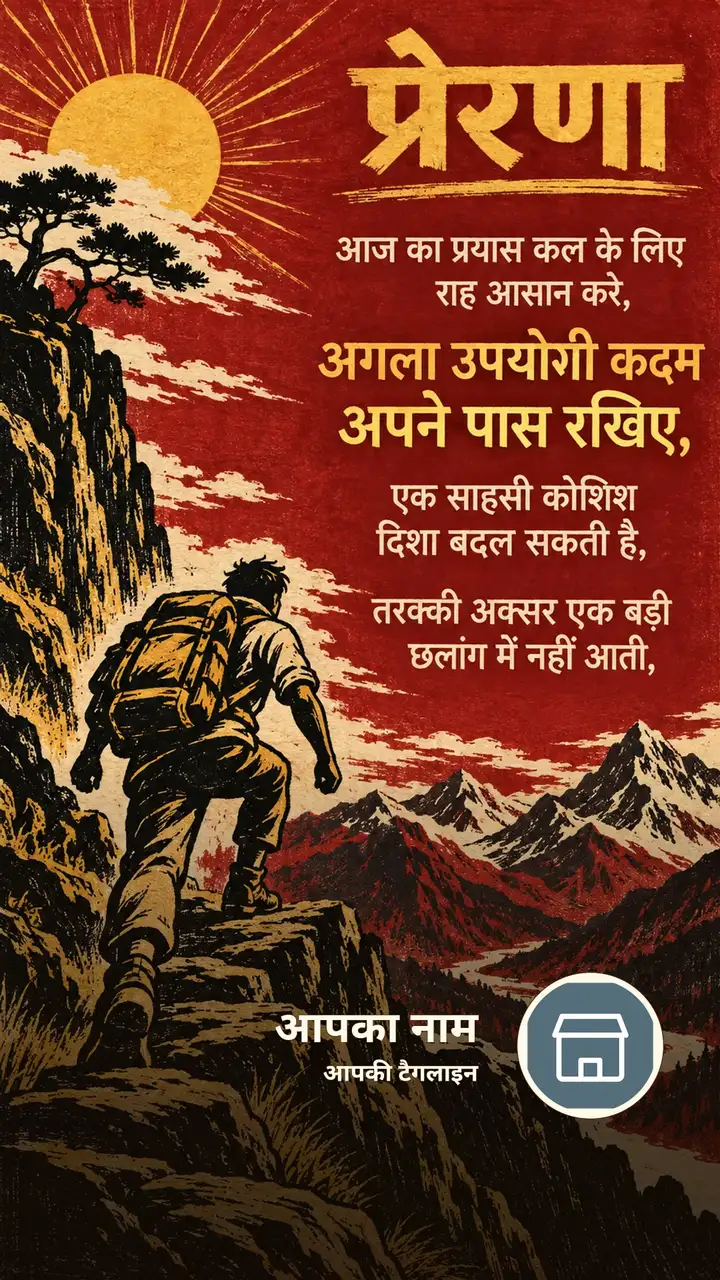 प्रेरणा - आज का प्रयास कल के लिए राह आसान करे, - Motivational Image, प्रकृति, पहाड़
