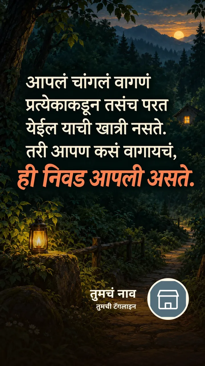आपलं चांगलं वागणं - Suvichar Image, निसर्ग, दिवा