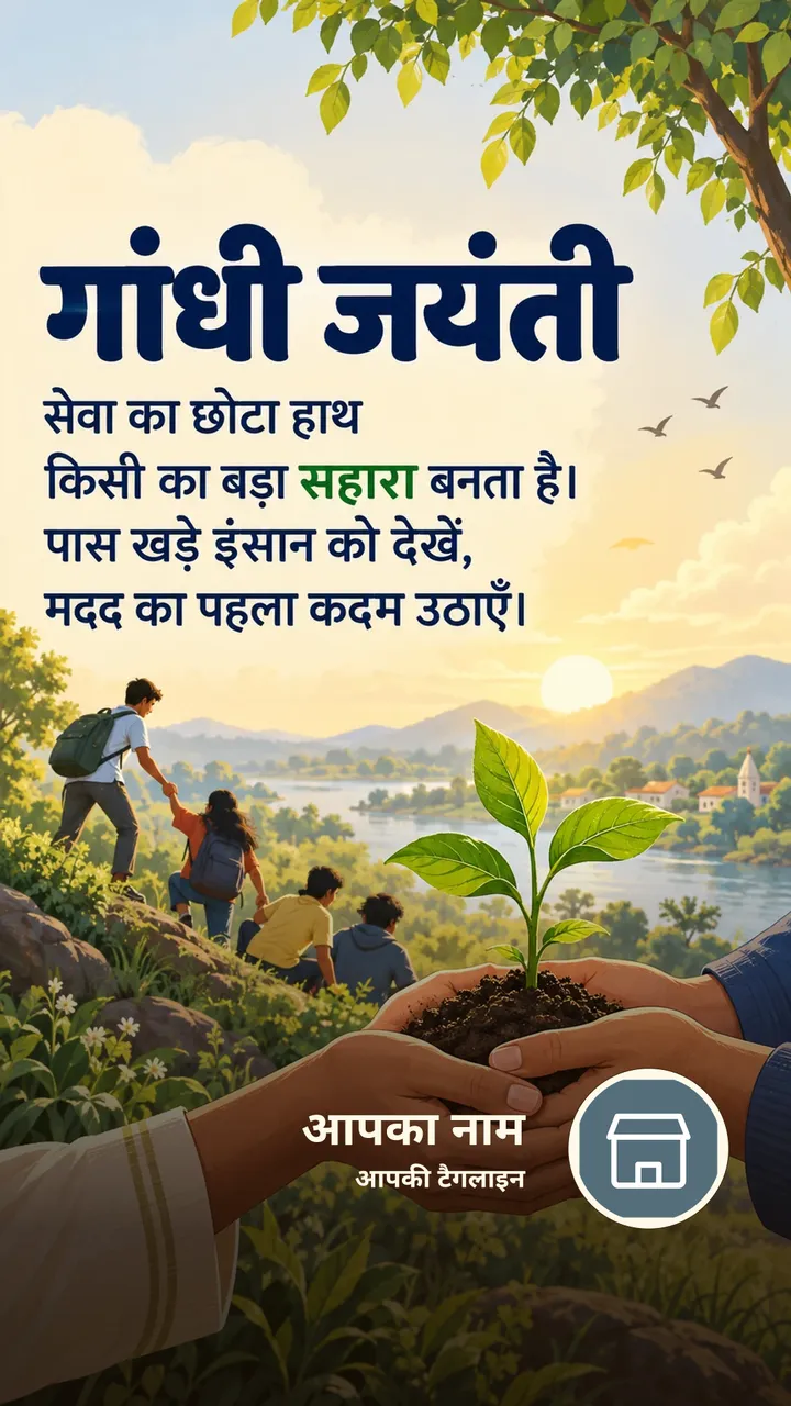 गांधी जयंती - सेवा का छोटा हाथ - Festival Image, प्रकृति, दोस्त