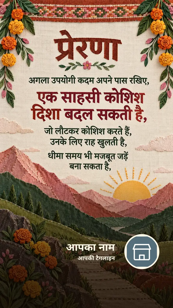 प्रेरणा - अगला उपयोगी कदम अपने पास रखिए, - एक साहसी कोशिश दिशा बदल - Motivational Image, प्रकृति, पहाड़