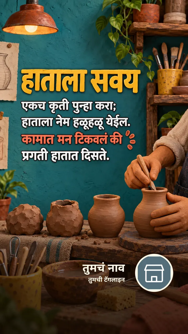 हाताला सवय - Motivation Image