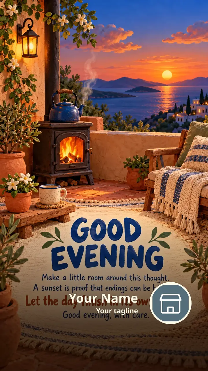 GOOD EVENING - Make a little room around this thought. - A sunset is - Good Evening Image