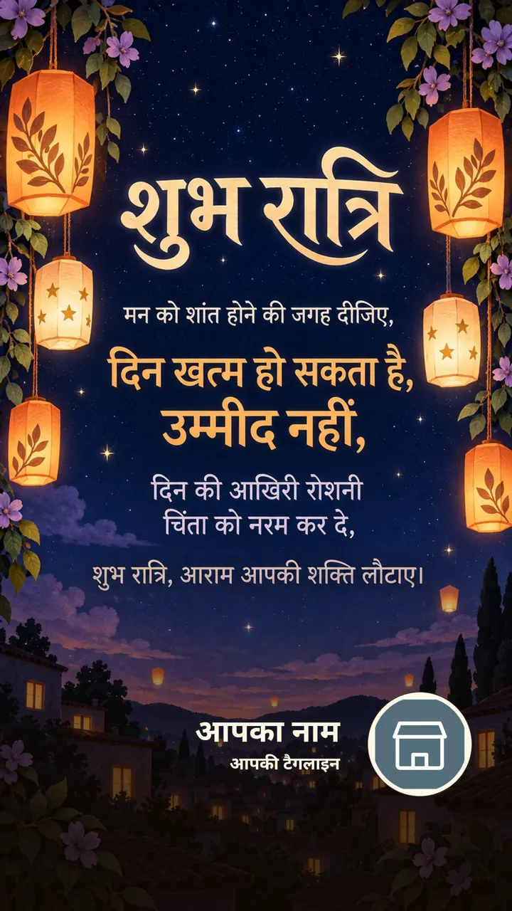 शुभ रात्रि - मन को शांत होने की जगह दीजिए, - दिन खत्म हो सकता है - Shubh Ratri Image, चाँद, तारे, मोमबत्ती