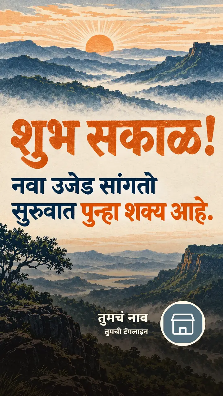 शुभ सकाळ! - नवा उजेड सांगतो - Shubh Sakal Image, सूर्योदय, डोंगर