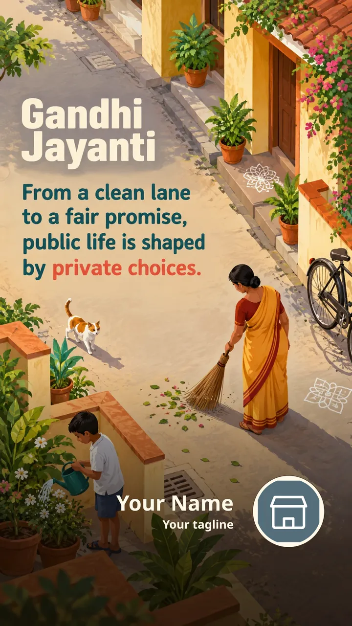 Gandhi Jayanti - From a clean lane - Festival Image, Nature, Village