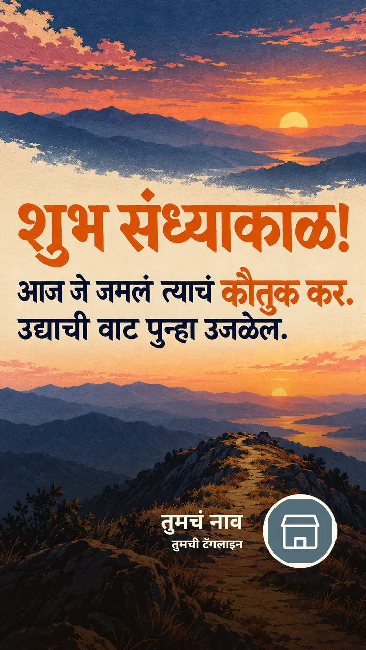 शुभ संध्याकाळ! - आज जे जमलं त्याचं कौतुक कर. - Sandhyakal Image, सूर्यास्त, डोंगर