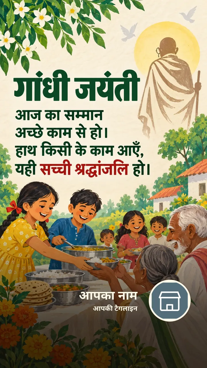 गांधी जयंती - आज का सम्मान - Festival Image, फूल, बच्चे